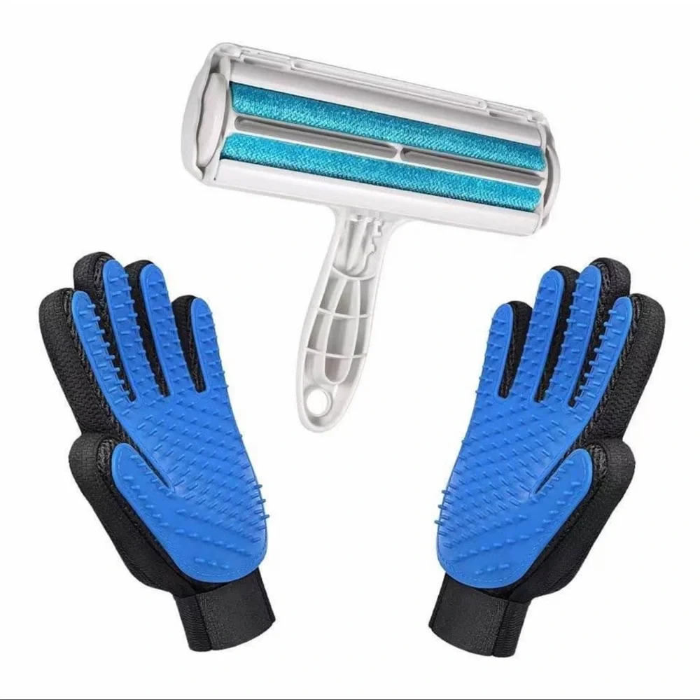 My Choice 3 in 1 Pet Hair Remover Plus and Grooming and Cleaning Gloves Usable
